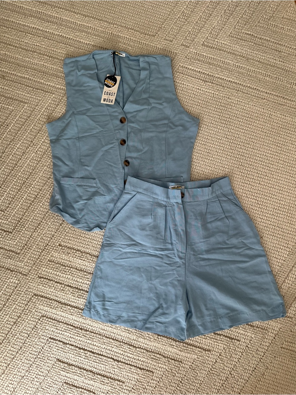 Light Blue Women's Shorts & West set M/L